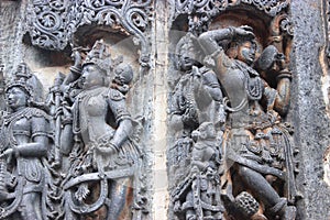 Stone carvings of hoyasala temples