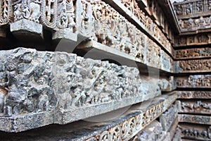 Stone carvings of hoyasala temples photo
