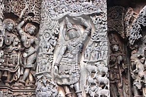 Stone carvings of hoyasala temples