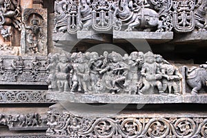 Stone carvings of hoyasala temples photo
