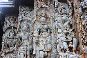 Stone carvings of hoyasala temples photo