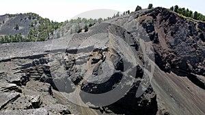 The `hoyo negro` volcano crater on the island of La Palma photo