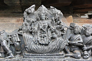 Hoysaleswara Temple Wall carving of Holika demoness