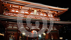 Hozomon or `Treasure House Gate` which provides the entrance to the inner complex Buddhist temple located in Asakusa