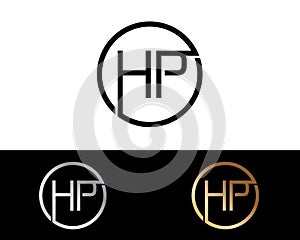 HP circle Shape Letter logo Design