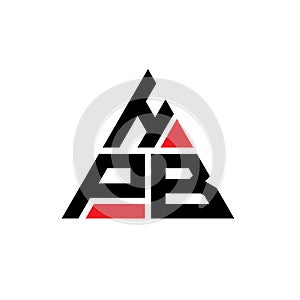 HPB triangle letter logo design with triangle shape. HPB triangle logo design monogram. HPB triangle vector logo template with red