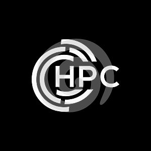 HPC letter logo design on black background. HPC creative initials letter logo concept. HPC letter design photo
