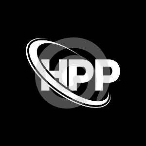 HPP logo. HPP letter. HPP letter logo design. Initials HPP logo linked with circle and uppercase monogram logo. HPP typography for