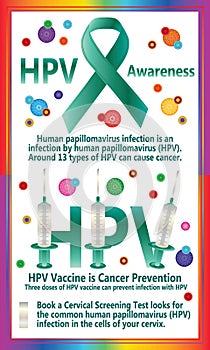 HPV awareness 3 dose vaccine poster