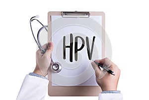 HPV CONCEPT Virus vaccine with syringe HPV criteria for pap