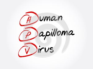 HPV - Human Papilloma virus , acronym concept background