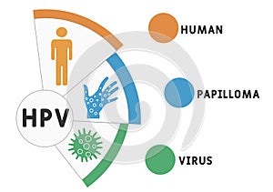 HPV - Human Papilloma Virus acronym, medical concept background.