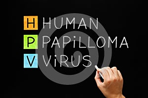 HPV - Human Papilloma Virus On Blackboard photo