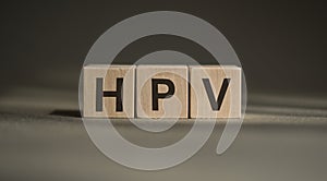 HPV Human Papillomavirus acronym on wooden cubes photo