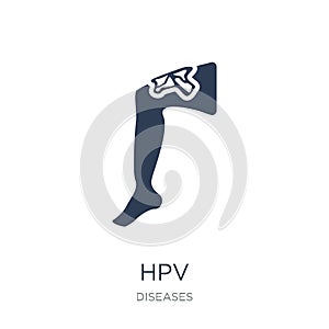 HPV icon. Trendy flat vector HPV icon on white background from D