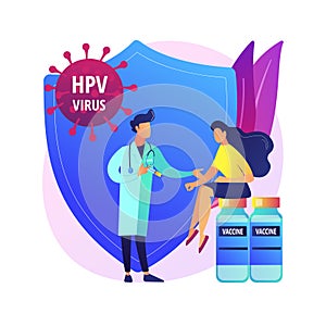 HPV vaccination abstract concept vector illustration.