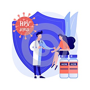 HPV vaccination abstract concept vector illustration.