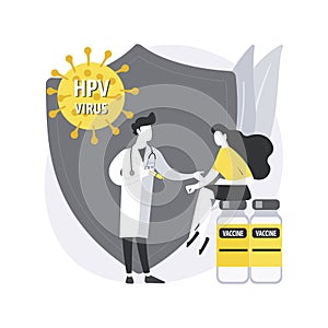 HPV vaccination abstract concept vector illustration.