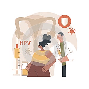 HPV vaccination abstract concept vector illustration