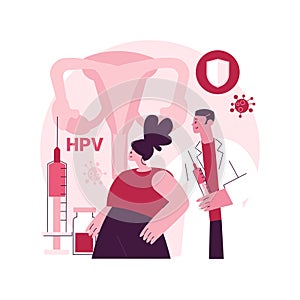 HPV vaccination abstract concept vector illustration.