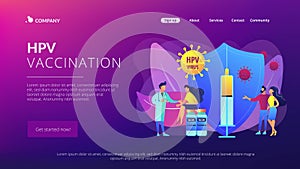 HPV vaccination concept landing pageation