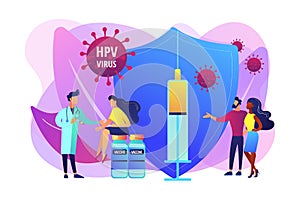 HPV vaccination concept vector illustration