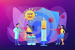 HPV vaccination concept vector illustration