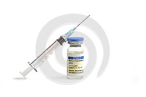 HPV Vaccine And Syringe