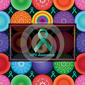 HPV virus colorful symmetry seamless cover awareness effect