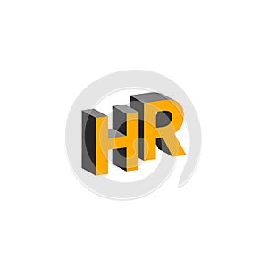 HR abstract logo. Human Resources 3D icon