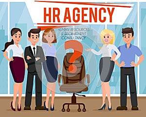 HR Agency Concept. Vector Flat Illustration.