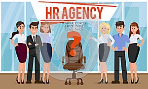 HR Agency Concept. Vector Flat Illustration.