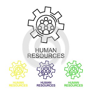 hr flow chart line color icons. Element of human resources icon for mobile concept and web apps. Thin line hr flow chart icon can