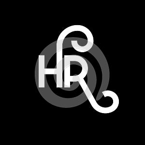 HR letter logo design on black background. HR creative initials letter logo concept. hr letter design. HR white letter design on
