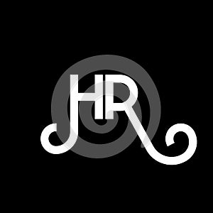 HR letter logo design on black background. HR creative initials letter logo concept. hr letter design. HR white letter design on