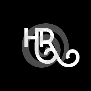 HR letter logo design on black background. HR creative initials letter logo concept. hr letter design. HR white letter design on