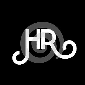 HR letter logo design on black background. HR creative initials letter logo concept. hr letter design. HR white letter design on