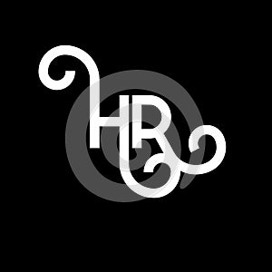 HR letter logo design on black background. HR creative initials letter logo concept. hr letter design. HR white letter design on