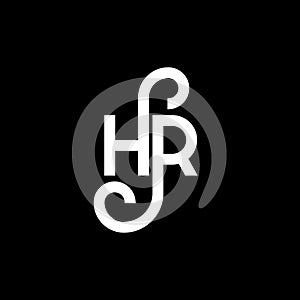 HR letter logo design on black background. HR creative initials letter logo concept. hr letter design. HR white letter design on