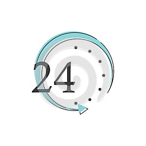 24hr logo and symbol icon