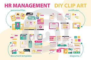 HR management set. Vector illustration