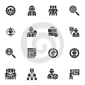 HR Management vector icons set