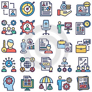 HR Management Vector Icons Set every single icon can be easily modified or edited