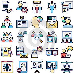 HR Management Vector Icons Set every single icon can be easily modified or edited