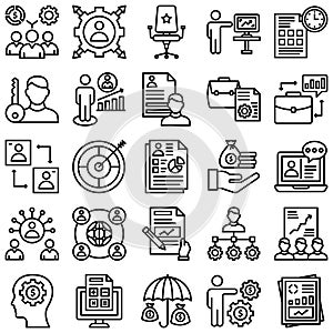 HR Management Vector Icons Set every single icon can be easily modified or edited