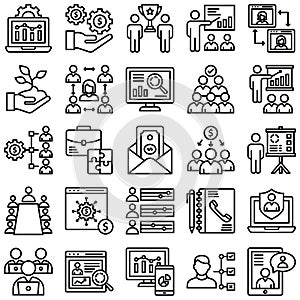 HR Management Vector Icons Set every single icon can be easily modified or edited