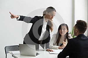 HR manager asking applicant to leave office photo