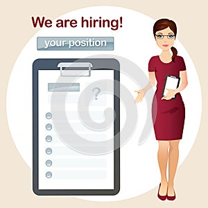 HR manager hires a Professional for the position, Staff recruitment, Vacancy