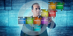 HR Manager Selecting Performance Appraisal Terms photo
