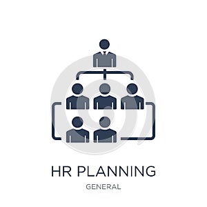 hr planning icon. Trendy flat vector hr planning icon on white b